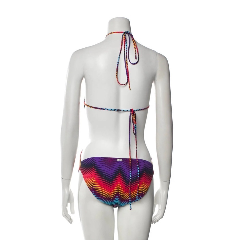 Adriana Iglesias Striped Cutout Accent Colorful Chevron One-Piece Swimsuit - Picture 3 of 3